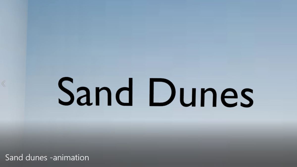 Title, Sand Dunes, for an 3D animation